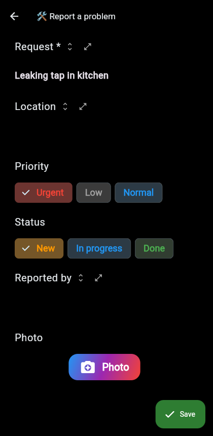 Maintenance requests — real result